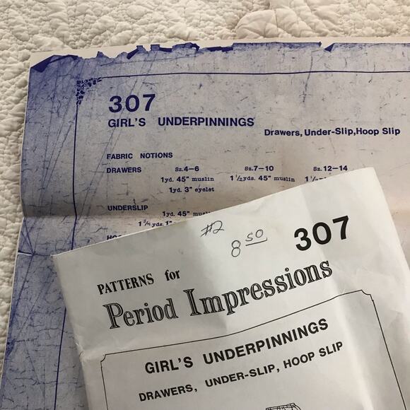 Period Impressions Sewing Pattern Girls Underpinnings *INSTRUCTIONS ONLY* - Picture 1 of 3